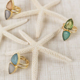 Anillo Doble Piedra Azul