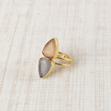 Double Orange Stone Ring