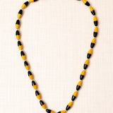 Collar Largo Resina Bicolor Amarillo