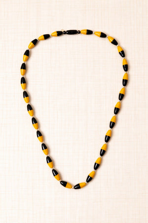 Collar Largo Resina Bicolor Amarillo