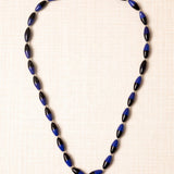 Long Bicolor Blue Resin Necklace