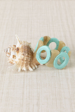 Horn and Turquoise Resin Bracelet