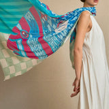 Printed Green Fish Scarf