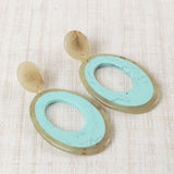 Antler and Turquoise Resin Earrings