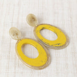 Pendientes Asta y Resina Amarillo