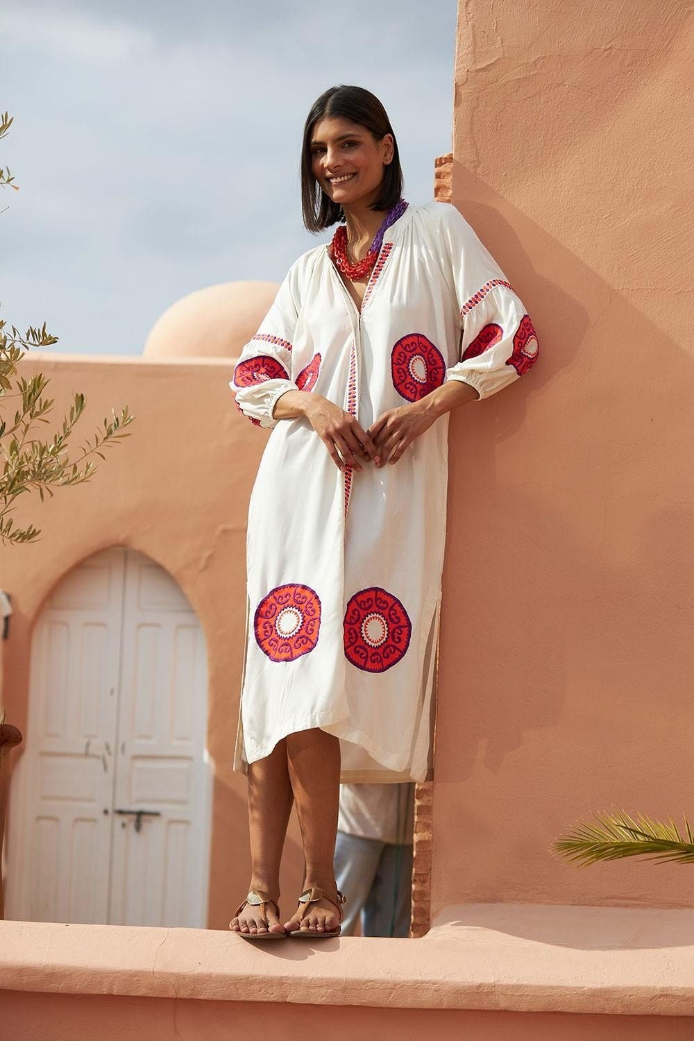 Kurta Medallones Flúor Medallón Naranja