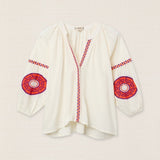 Blouse Medallions Neon Orange Medallion
