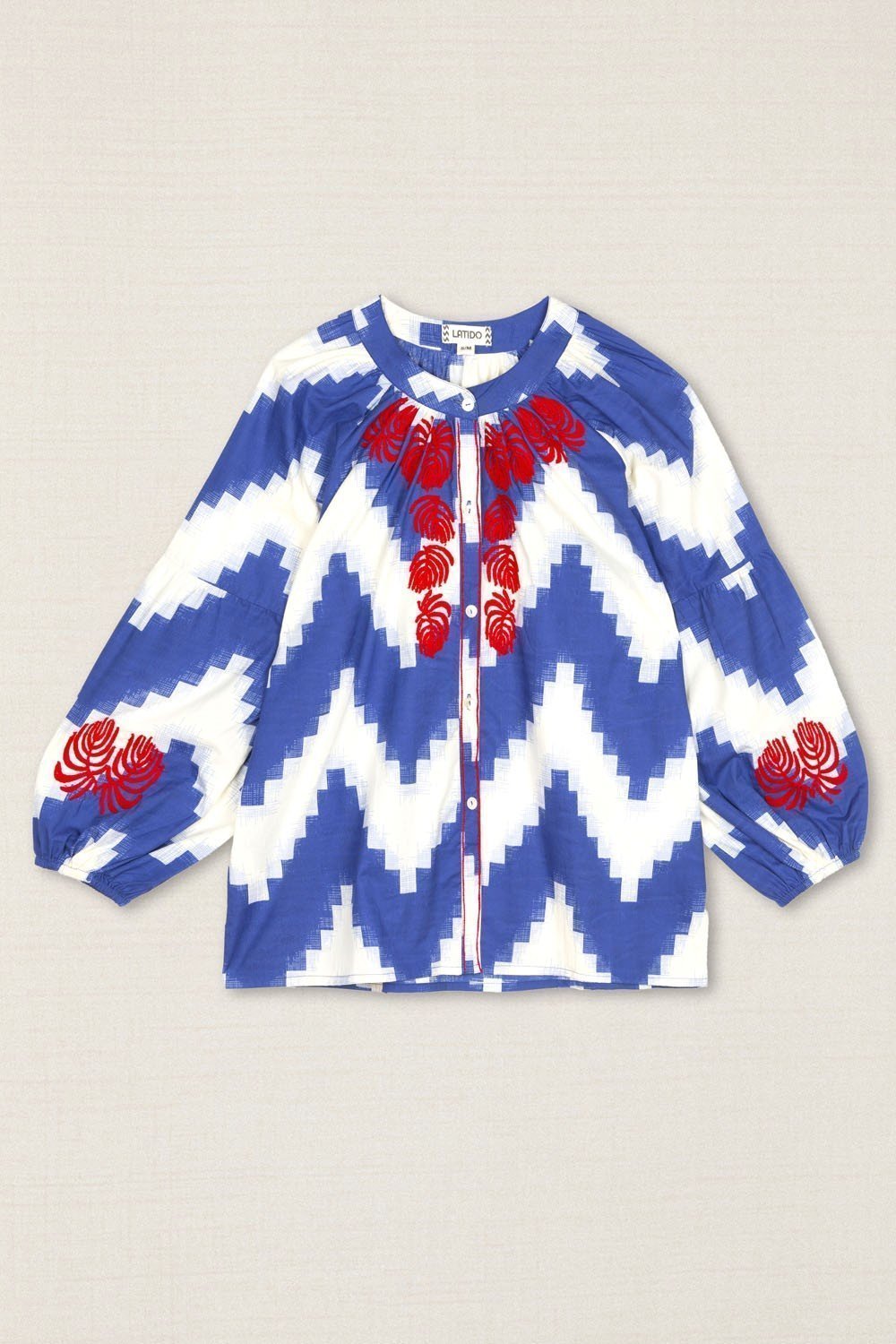 Blusa Bordada ZizZag Azul