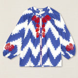 Blusa Bordada ZizZag Azul