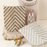 Bolso Vestir Flecos Oro