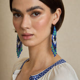 Aztec Cascade Blue Earrings
