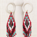 Aztec Red Cascade Earrings