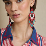 Aztec Red Cascade Earrings
