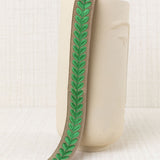 Cinturón Bordado Hojas Verde