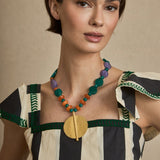 Collar Colgante Medallón Verde