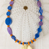 Collar Colgante Medallón Azul