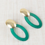 Pendientes Ovalados Resina Verde