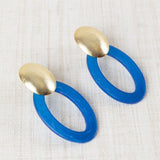 Pendientes Ovalados Resina Azul
