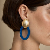 Pendientes Ovalados Resina Azul