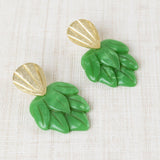 Pendientes Hojas Resina Verde