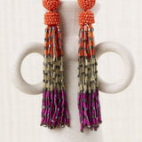 Pendientes Largos Resinas Japonesas Naranja