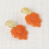 Pendientes Hojas Resina Naranja