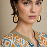 Yellow Bicolor Drop Earrings