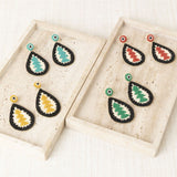 Green Bicolor Teardrop Earrings