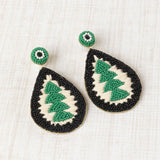 Green Bicolor Teardrop Earrings