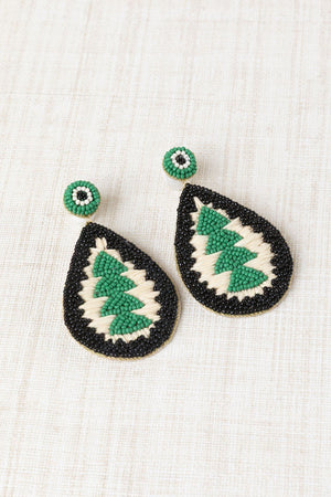 Green Bicolor Teardrop Earrings