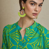 Yellow Fan Earrings