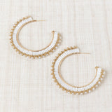 White Hoop Earrings