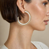 White Hoop Earrings
