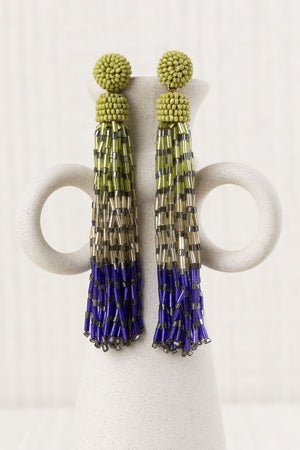 Pendientes Largos Resinas Japonesas Verde