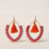 Orange Pom-Pom Earring