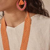 Orange Pom-Pom Earring
