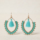 Blue Pom Pom Earring