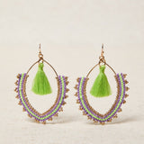 Green Pom-pom Earring