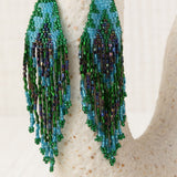Pendientes Cascada Resinas Japonesas Azul