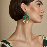 Pendientes Gota Bordado Verde