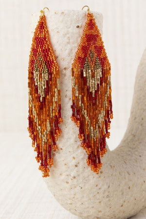 Orange Japanese Resin Cascade Earrings