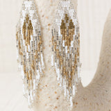 White Japanese Resin Waterfall Earrings