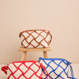 Medium Rhombus Print Brown Handbag
