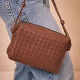 Braided Midi Crossbody Bag Brown