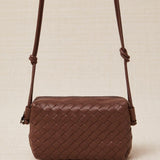 Braided Midi Crossbody Bag Brown