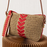 Bolso Mano Cinta Bordada Rojo