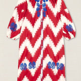 Vestido Kurta ZigZag Bordado Rojo