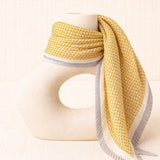Yellow Houndstooth Treaded Scarf