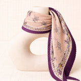 Pleated Scarf with Pink Flowers