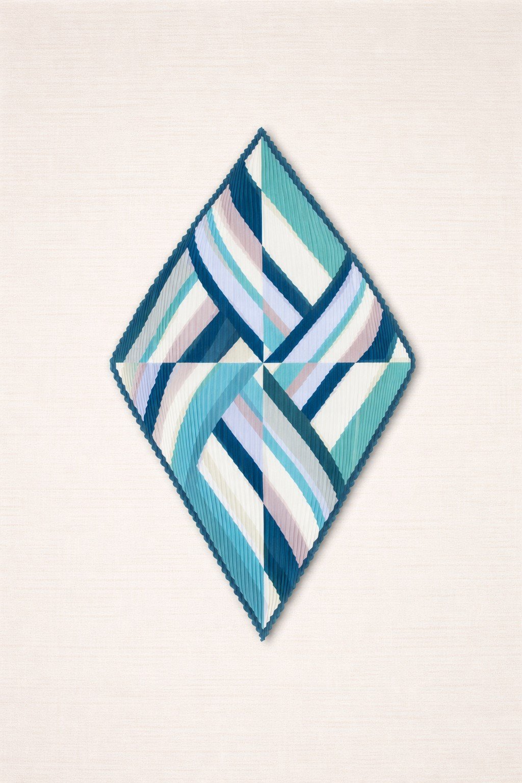 Pañuelo Plisado Geometrías Celeste